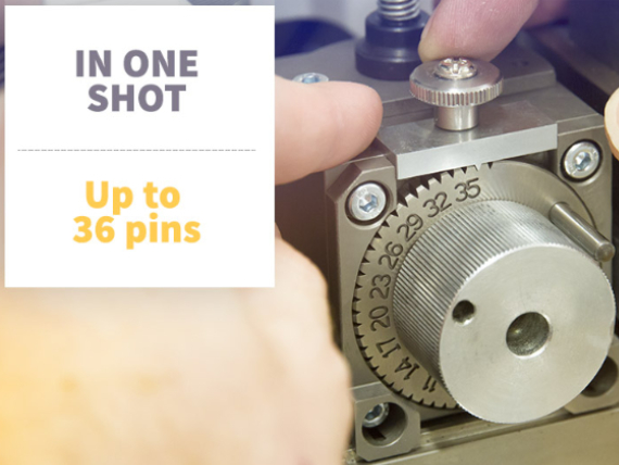 in one shot up to 36 pins